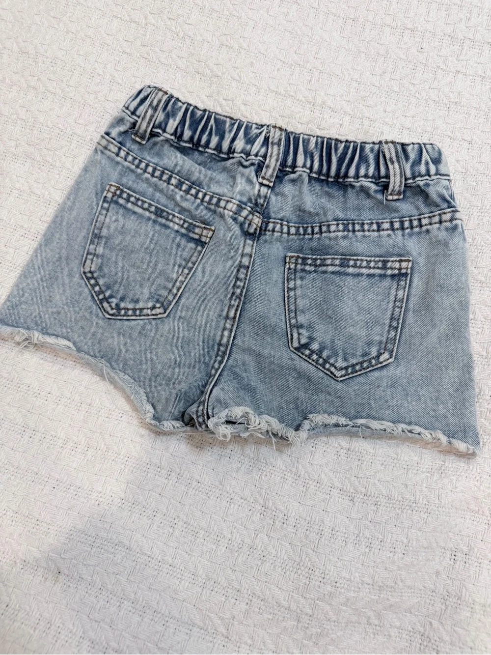SHEIN Light Blue Distressed Denim Cutoff Shorts